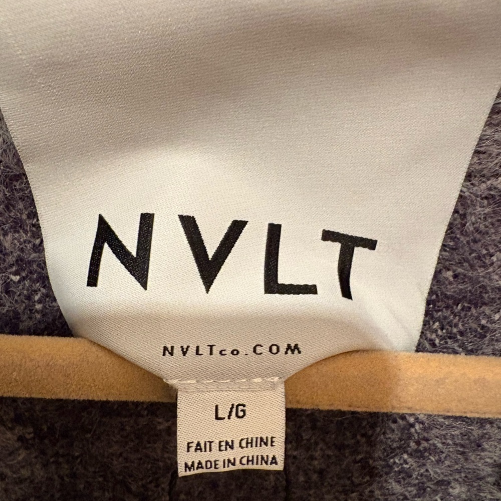 NWT NVLT CHECKERED PRINTED SOFT COATIGAN NAVY/WHITE WOMEN’S LARGE - Picture 15 of 16